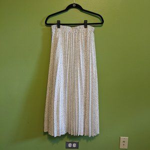A New Day Midi White Skirt with Black Dots